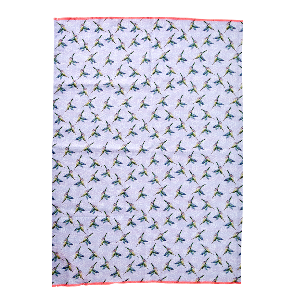 Cotton Tea Towel Hummingbird Print By Rice DK